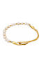Bode Women's Bracelet Chain made of Steel Gold Plated with Pearls