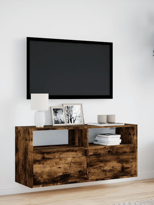 Stand TV Stejar Fumuriu L100xA31xÎ45cm