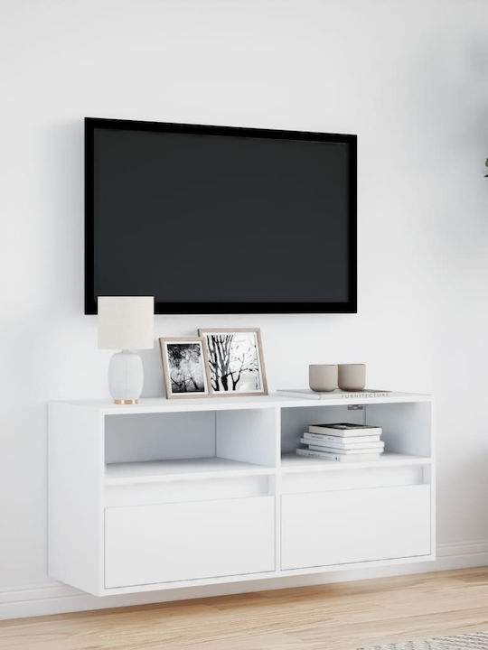 Stand TV Alb L100xA31xÎ45cm