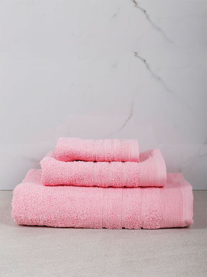 Sunshine Bath Towel Set 3pcs Pink Weight 500gr/m²