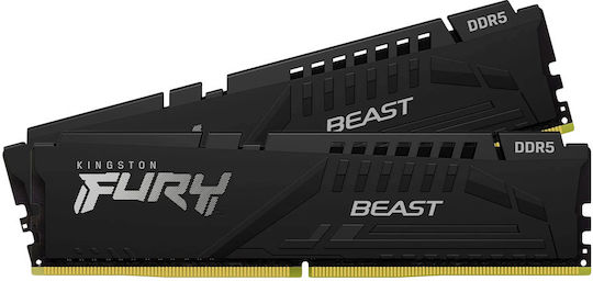 Kingston Fury Beast Black EXPO DDR5 32GB RAM με 2x16GB Modules και Ταχύτητα 6000 για Desktop
