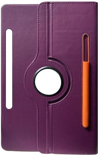 Flip Cover Rotierende Lila (Samsung T970, T975, X800, T730, T736, Galaxy Tab S7 Plus, S8 Plus, S7 FE)