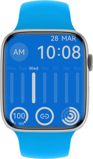 Daniel Klein DT8 Pro 45mm Smartwatch mit Pulsmesser (Hellblau)