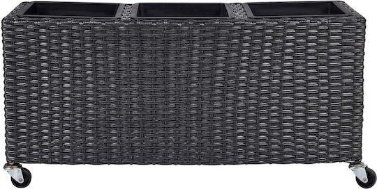 Beliani Kunststoff Blumenkasten Schwarz 82cm