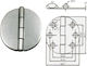 Eval Eval Boat Deck Accessories Inox Round Hinge with Cover Diameter 64.77 mm Classic 77 mm