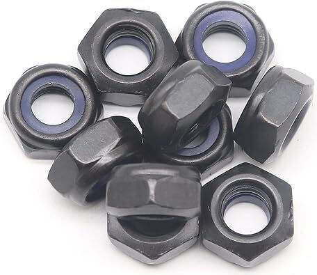 ProtonRC 10 Pcs M2 x 0.4mm Black Nylock Nuts Hex Nylon Insert Self Lock Nuts