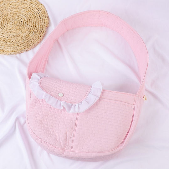 Текстилен преносвач за кучета и котки до 6 кг M43xW11xH29cm "kourk Cute" – Розов