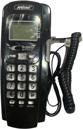 Andowl Q-DH308 Telefon fix Μοntabil pe perete Negru