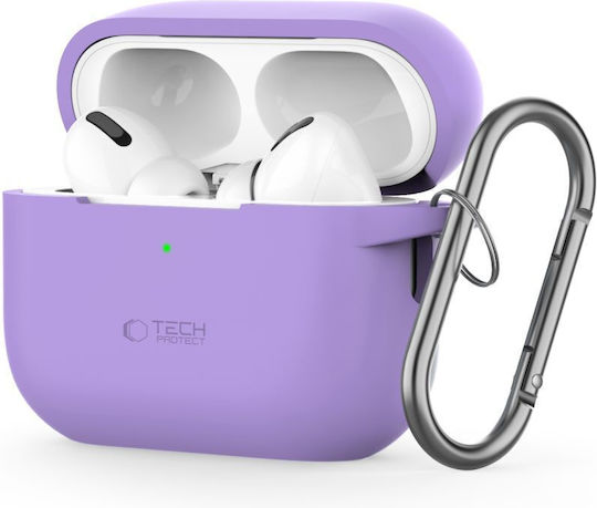 Tech-Protect Hülle Silikon mit Haken Lavender für Apple AirPods Pro 2
