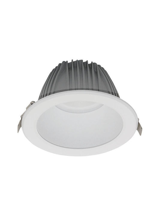 Elmark Round Metallic Recessed Spot with Integrated LED and Cool White Light White 21.7x21.7cm. 1pcs