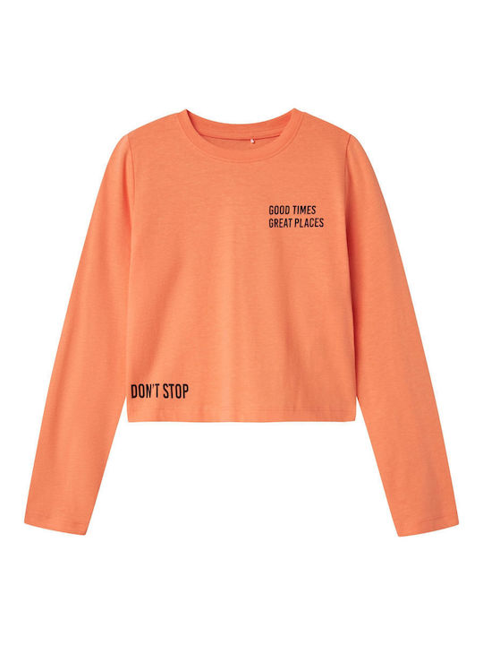 Name It Kinder-Crop-Top Langarm orange