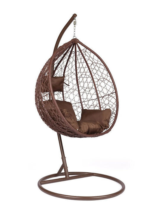 Siesta Κρεμαστή Κούνια Φωλιά με Μαξιλάρι Rattan Καφέ Μ107xΠ103xΥ200cm