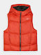 Waterproof Kids' Quilted Jacket Sleeveless with Hood Orange