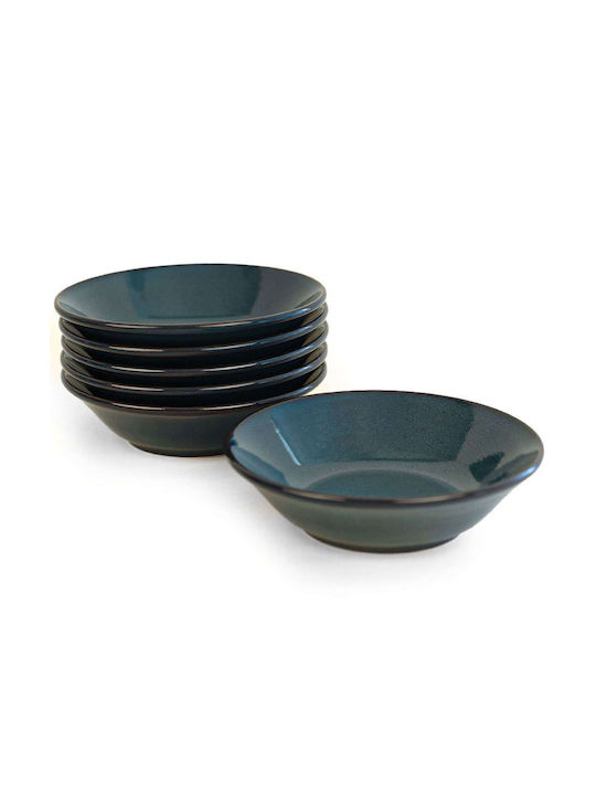 Hermia Farfurie adâncă Ceramică Albastru cu Diametru 18cm 6buc
