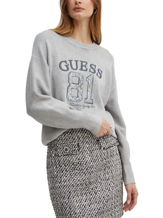 Guess Γυναικείο Πουλόβερ Light Melange Grey