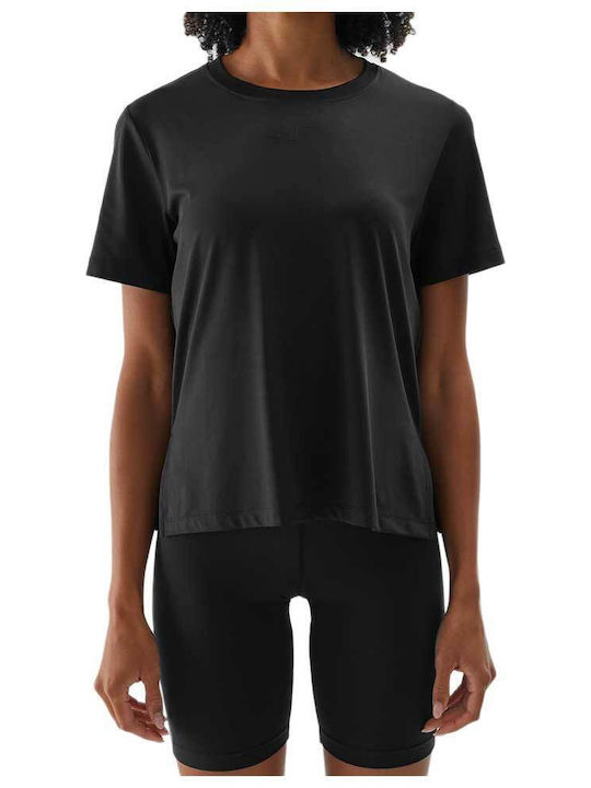 4F Women's Athletic Blouse Short Sleeve Black