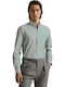 Long-sleeved Cotton Shirt Striped Green