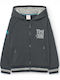 Kids Sweatshirt Cardigan Fleece with Hood Dark Grey