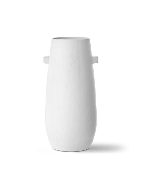 Aberto Design Dekorative Keramikvase Weiß 19x18xH40cm