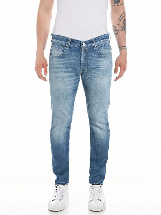 Willbi Men's Elastic Jeans Pants With Regular Tapered Fit Gray