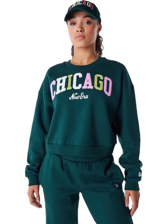 New Era Cropped Γυναικείο Φούτερ Πράσινο