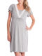 Queen Mother Nightgown Maternity & Nursing Light Gray