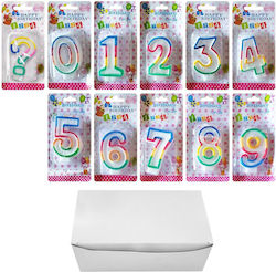 Birthday Candle Number Card=14x7cm Candle=6.5cm Homie 3773-pack of 12