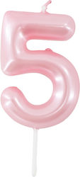 Geburtstagskerze Nummer 5 Pink 9cm 36864 Tpster