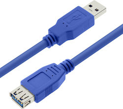 LinQ P3030B USB 3.0 USB-A мъжки към USB-A женски Син 3м LinQ P3030B USB 3.0 USB-A мъжки към USB-A женски Син 3м
