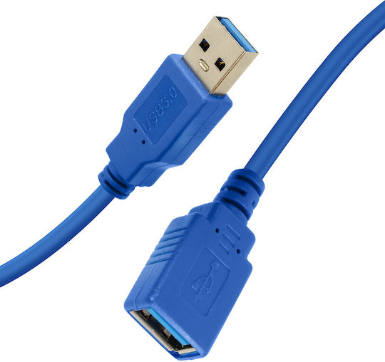 LinQ 1.5m USB 3.0 Cable A-Male to A-Female Blue (M3015B)