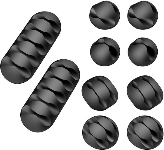 Swissten 88801410 Cable Clips 10pcs Black