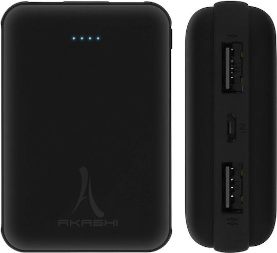 Akashi ALTPB10COMPBL Power Bank 10000mAh 18W с 2 USB-A порта и USB-C порт Черен