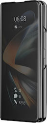 Clear View Case Samsung Galaxy Z Fold 4 Mirror Cover Video Stand Black