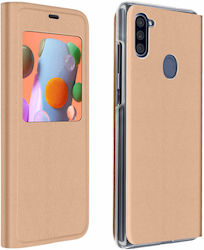 Clear View Case Samsung Galaxy A11 M11 Ultra-thin Gold