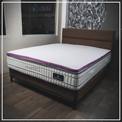 Como felt & wadding producers Mattress Topper Super Double Memory Foam with Removable Cover & Elastic Straps 160x200x4cm