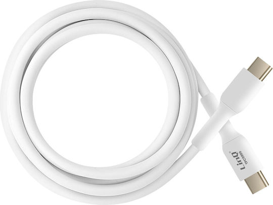 LinQ Cablu USB 2.0 USB-C Masculin - USB-C 100W PD Alb 1.5m TPC9999