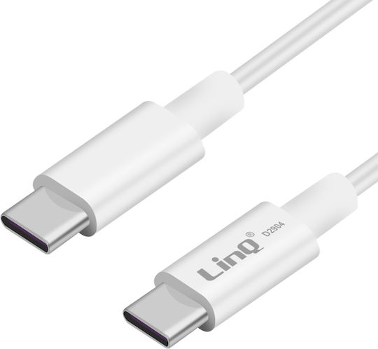 LinQ USB 2.0 Cable USB-C Male - USB-C 100W PD White 0.65m