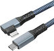 3M Ъгъл (90°) Плетен USB 2.0 Кабел USB-C Мъжки - USB-C 100W Захранване (PD) Сив 3м DATA-20G4K-C2C-300