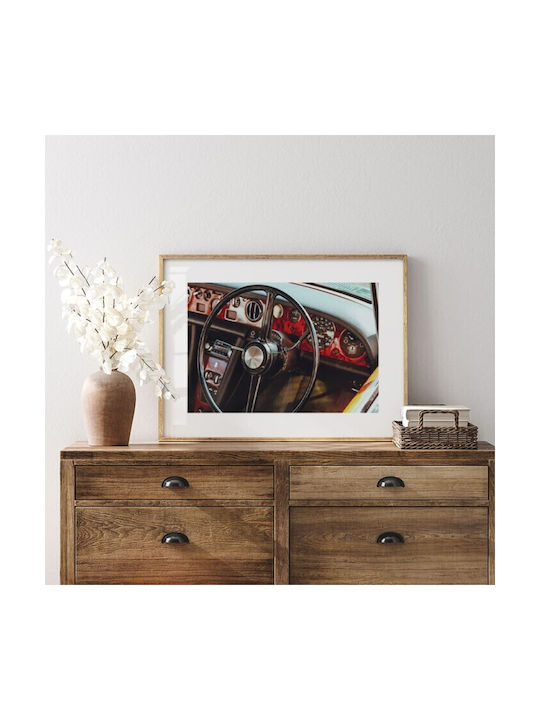 Walls Steering Wheel Rahmen Holz black frame 30x20cm
