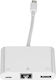 Avizar Convertor Lightning Masculin în Ethernet / USB-A / USB-C Feminin Alb 1 Bucată ADA-3100M-IP5