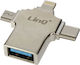 LinQ Lightning / USB-C / micro USB male to USB-A female Converter Silver 1 Piece