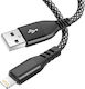 Moxie Плетена USB-A към Lightning кабел Черен 1.2м