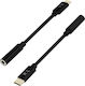 USB Type-C To 3.5mm Jack Audio Adapter Sound Quality 12cm Hl-102 Black