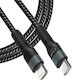 LinQ Braided USB-C to Lightning Cable 27W Μαύρο 2m (IP7820)