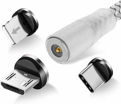 Avizar LED USB to Lightning / Type-C / micro USB 1.2m 2.4A Cable Silver (DATA-31-MAG-SL) Avizar LED USB to Lightning / Type-C / micro USB 1.2m 2.4A Cable Silver (DATA-31-MAG-SL)