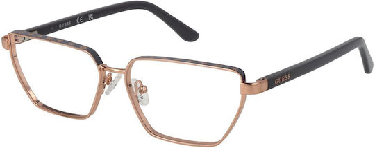 Guess Femei Metalic Rame Ochelari Rose Gold GU50123 028