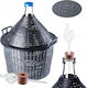 Kadax Wine Carboy 54 Liters Wine Balloon Tube Cork In Basket Set