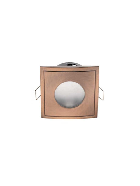 Elmark Pătrat Spot Încorporat cu Soclu GU10 Bronz 8.5x8.5cm. 1buc