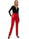 MOE Women's High-waisted Fabric Trousers Red