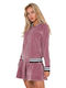 MOE Women's Velvet Cardigan Pink